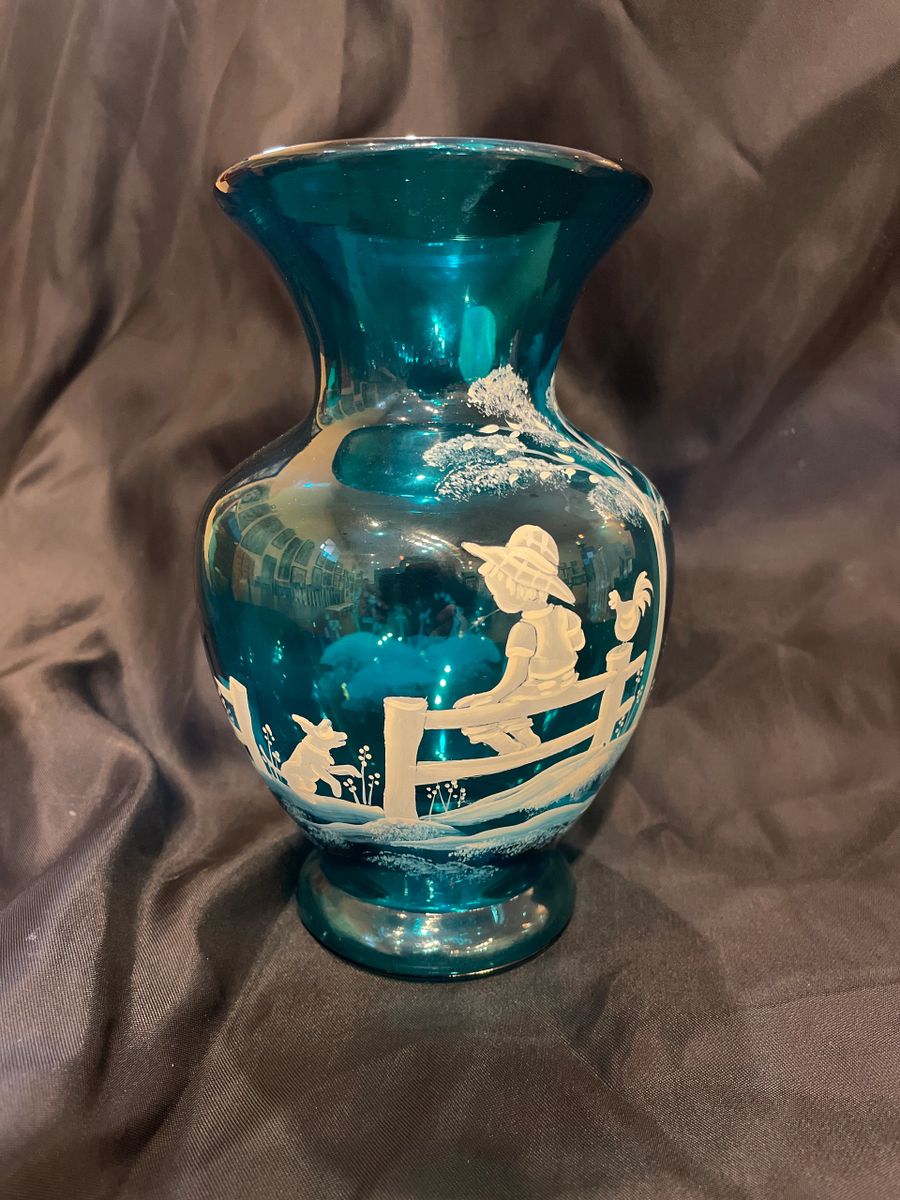 Fenton Art Glass Mary Gregory Vase