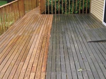 Wooden deck cleaning and restoration in Saltsjöbaden, Nacka