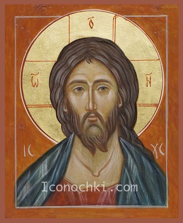 Christ Pantokrator. Pair icon. Egg Tempera. 7 1/2 x 9 1/2 inches.