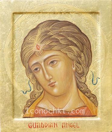 Guardian Angel. Egg Tempera, 24 K Gold Background & Halo, embossing. 9 x 10 inchces.

$850. Availabl
