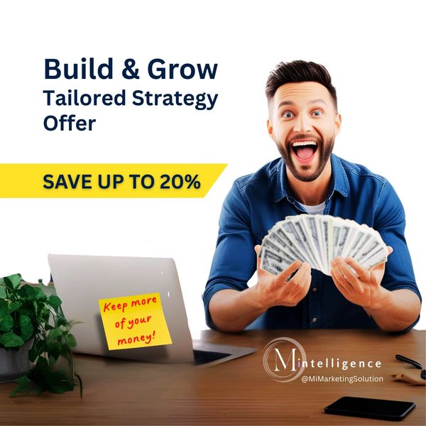 Build & Grow Tailored Marketing Strategy offer, affordable small business marketing service save 20%