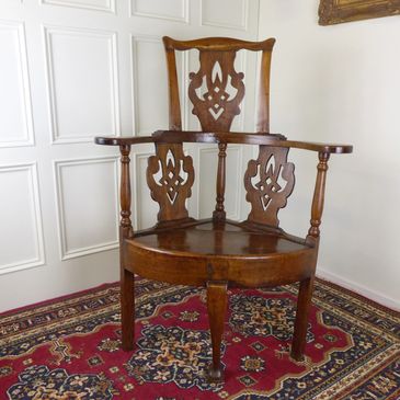 Antiques in Kent. Antique Corner Chair. Link to our antique chairs and seating for sale in Kent.