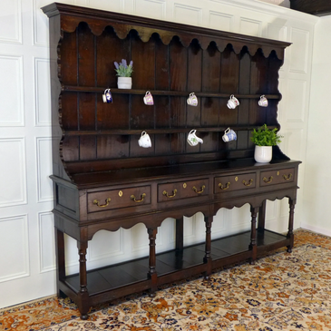 Antiques in Kent. Antique oak dresser. Antique dressers, bureaus and cupboards for sale in Kent.