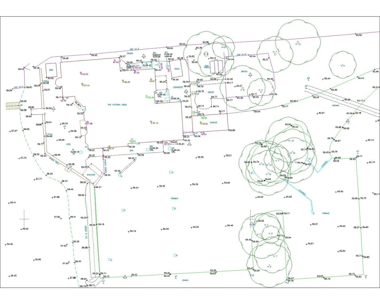 Example of a topographical survey in Wiltshire