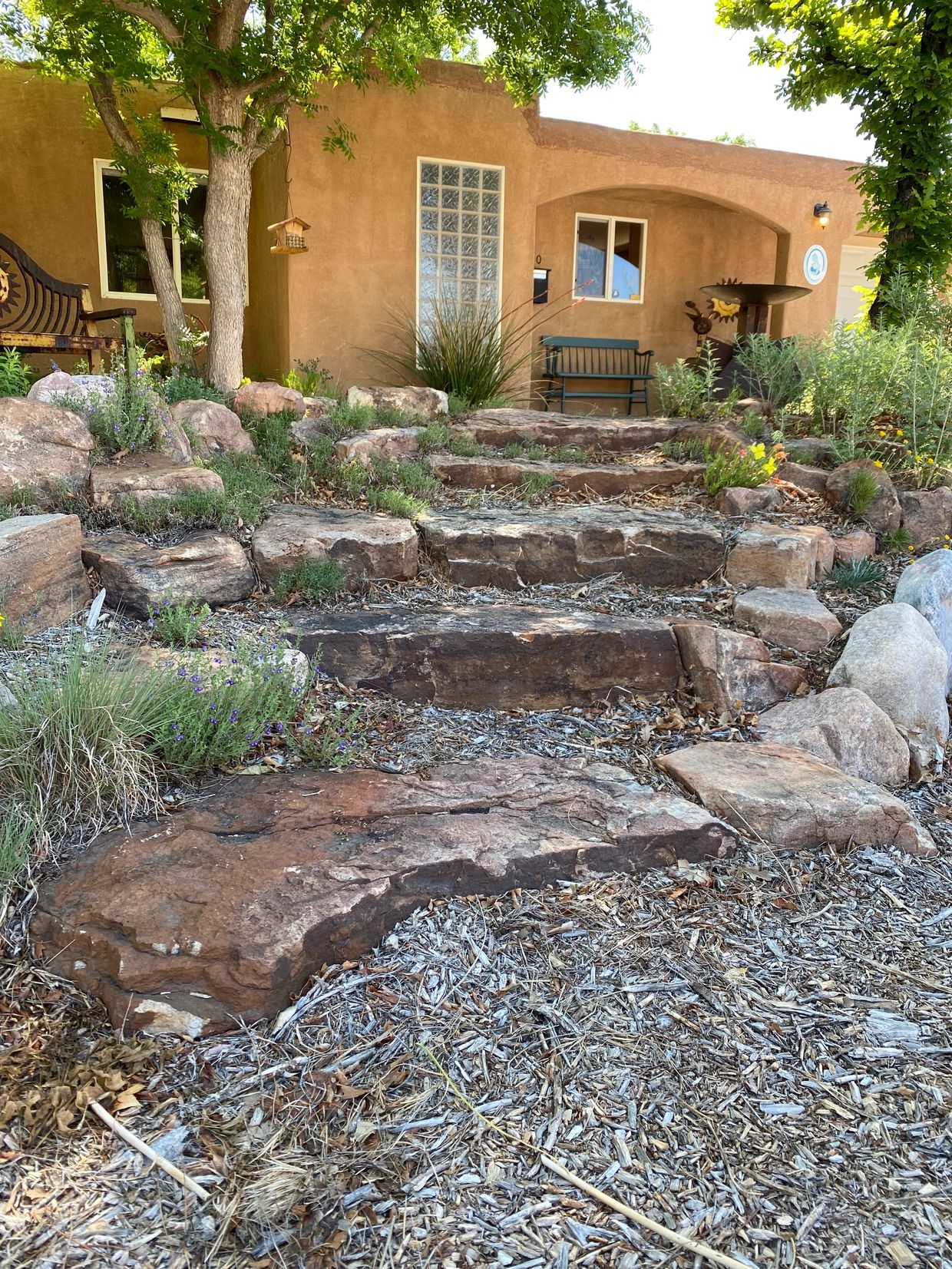 Stone steps garden path