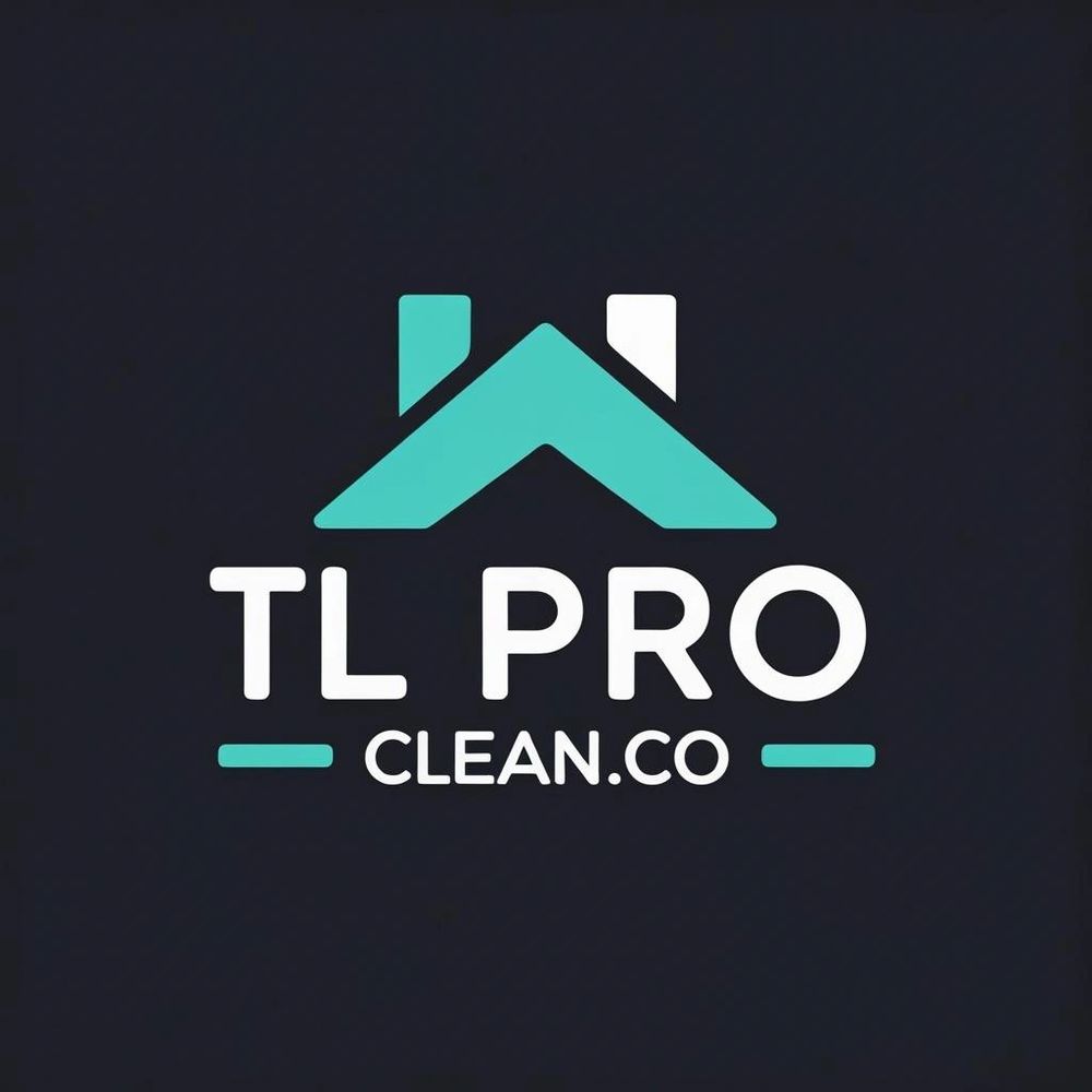 Logo for TL Pro Clean Co, a cleaning service with a house roof design.
