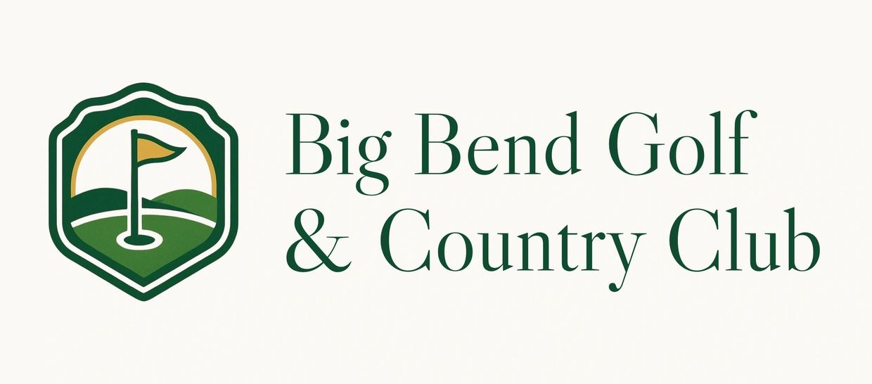 Logo for Big Bend Golf &amp; Country Club with a green and yellow golf flag icon.