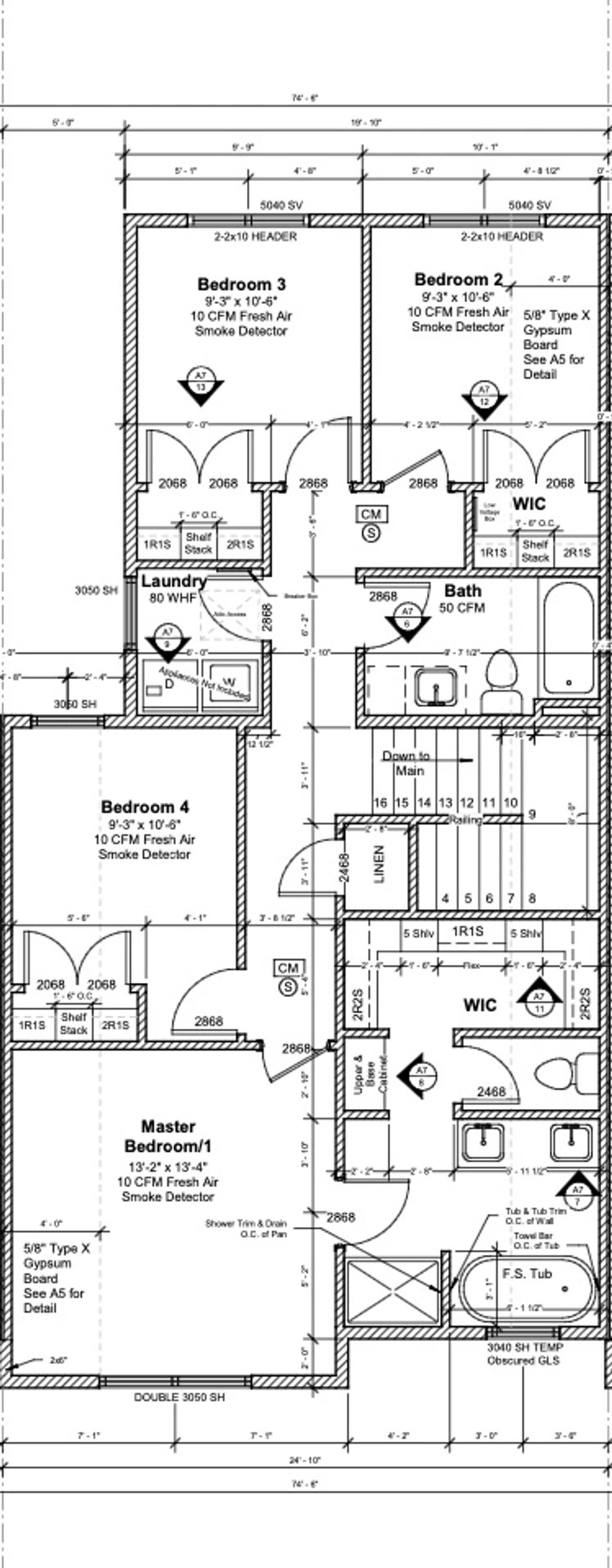 The 4 Bedroom floor plan offers large bedrooms and upstairs laundry. 