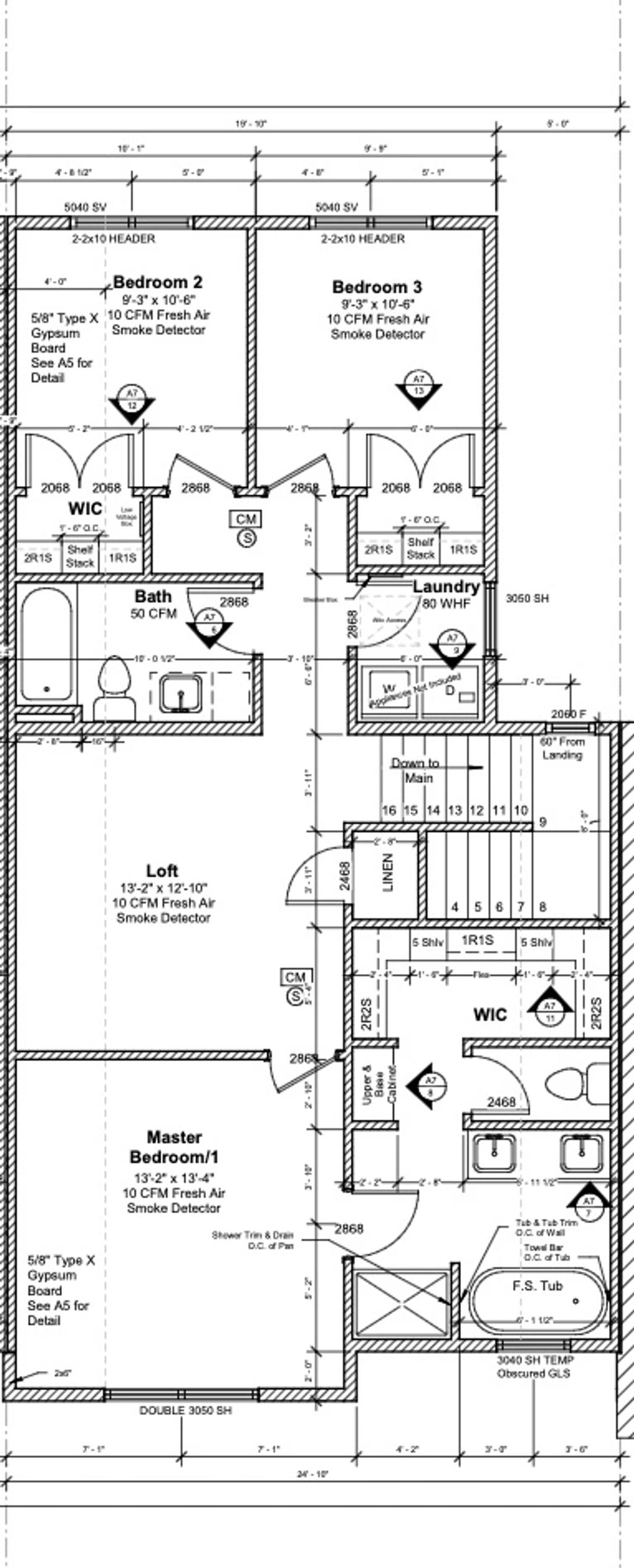 The 3 Bedroom floor plan offers large bedrooms, upstairs laundry, and an open loft. 