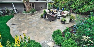 Princeton, MN - paver patio in backyard with nice landscaping