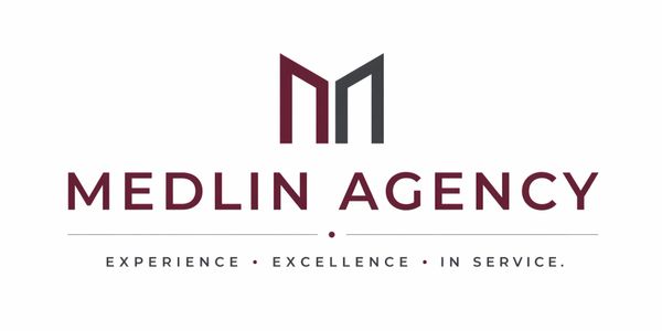 Logo of Medlin Agency with tagline highlighting experience and excellence.
