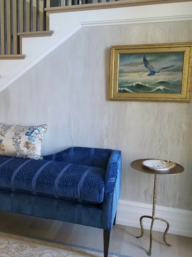 Chaise lounge in front hall entry