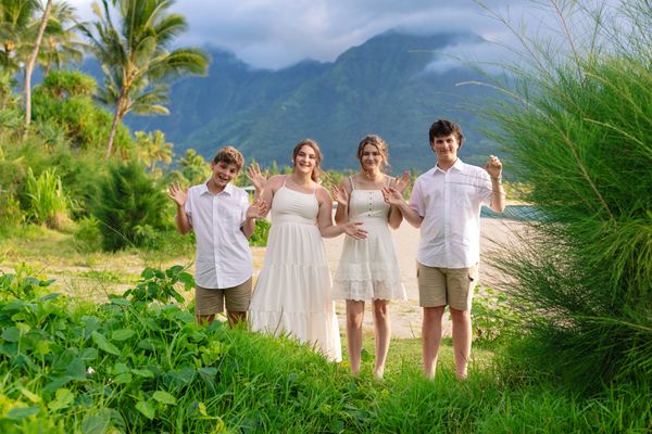 Fun family photography with photo touch up - Sunsets at the Beach