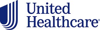 United Healthcare logo with blue text and stylized 'U' design.
