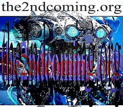 A futuristic robot adorns the2ndcoming.org's website logo.