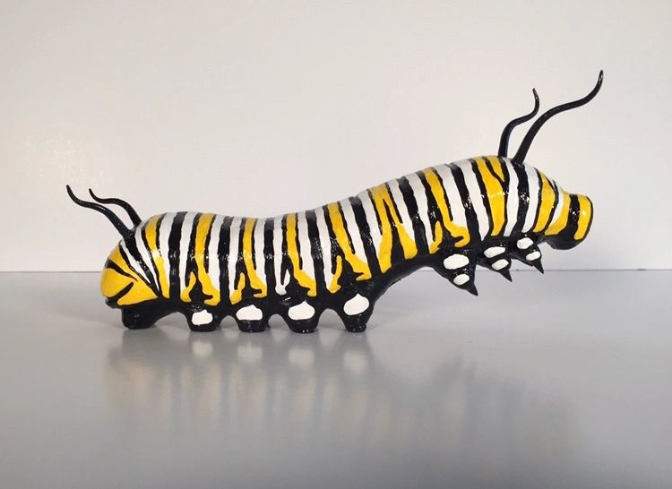 8 inch Monarch Caterpillar Sculpture