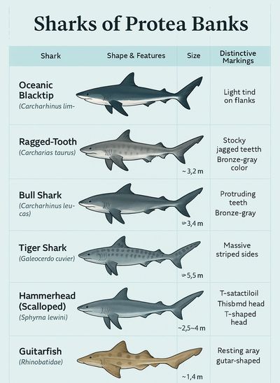  Main Shark Species  of Protea Banks