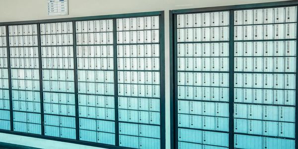 mailboxes inside a facility – highlighting mailbox rental solutions with real street address options