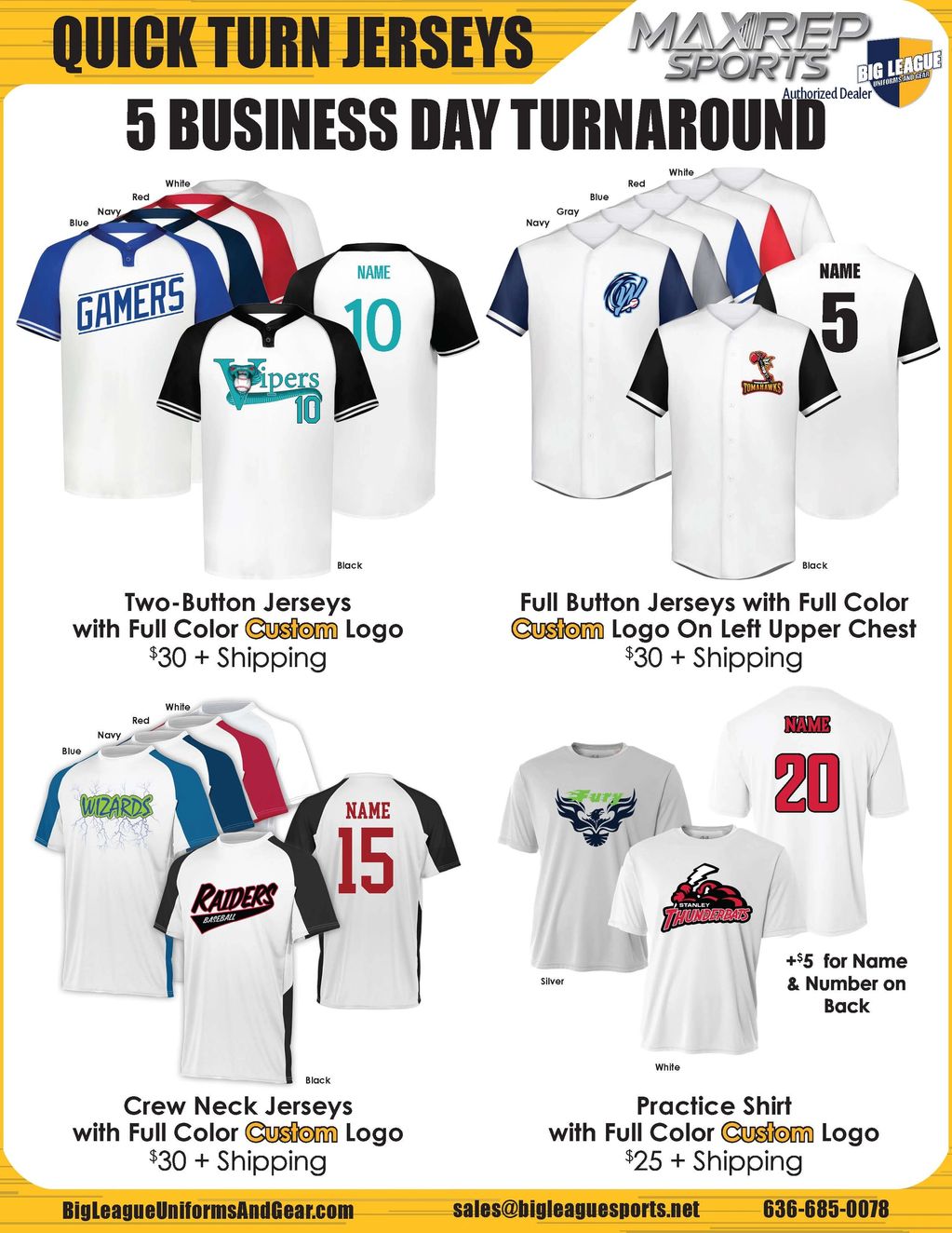 Sublimated Quick-Turn Baseball Designs