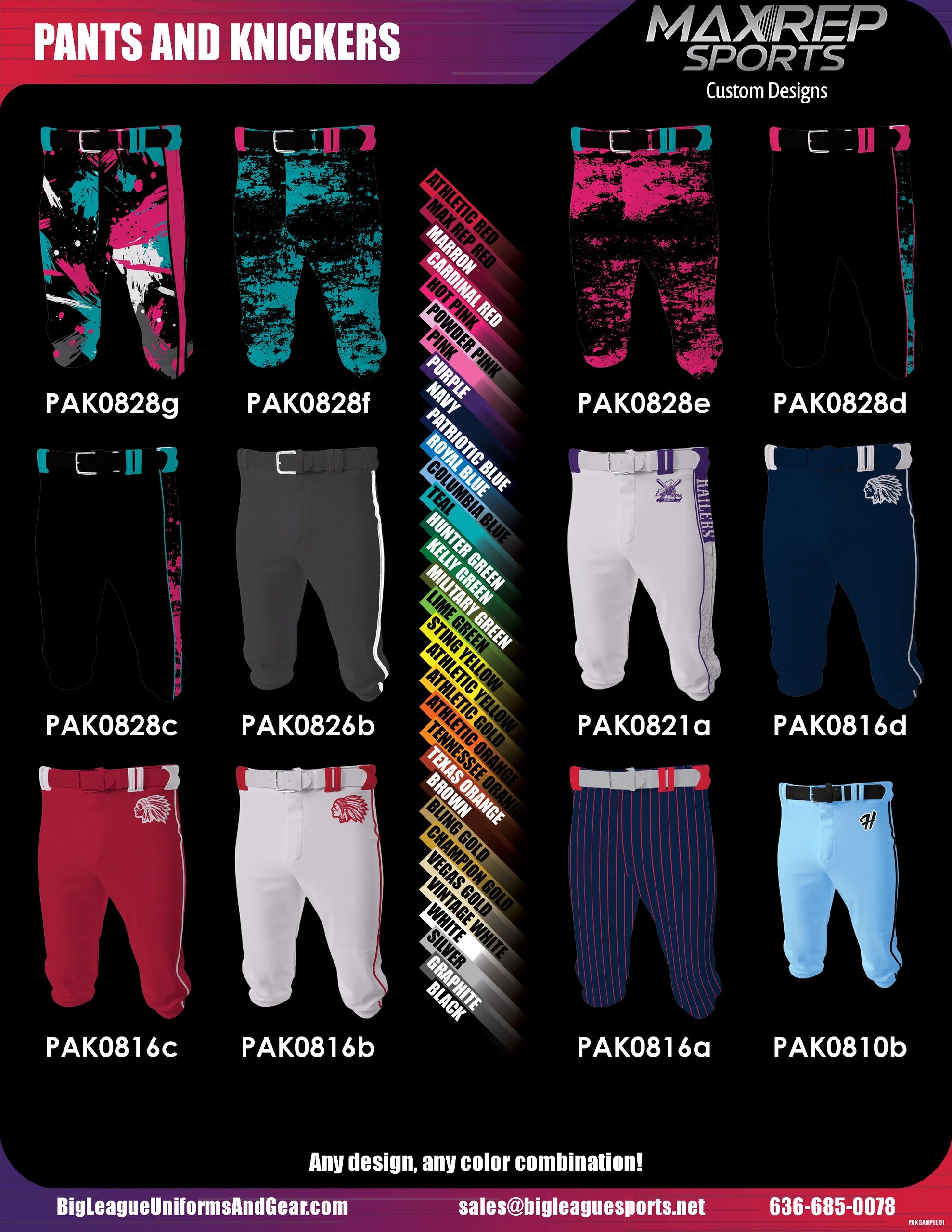 Full sub sublimated knicker slowpitch softball pants