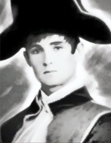 Portrait of a man in historical attire with a large hat.