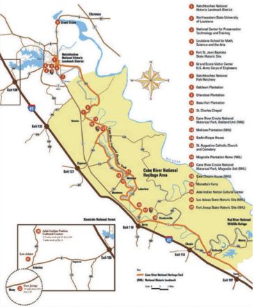 Map of the Cule River National Heritage Area with key locations marked.