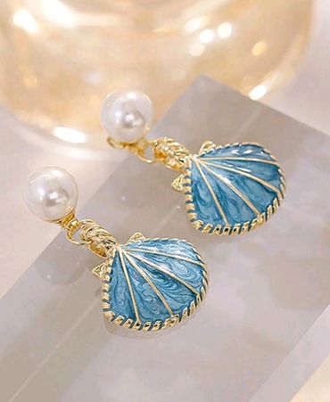 Blue and golden colour Earring jewellery 