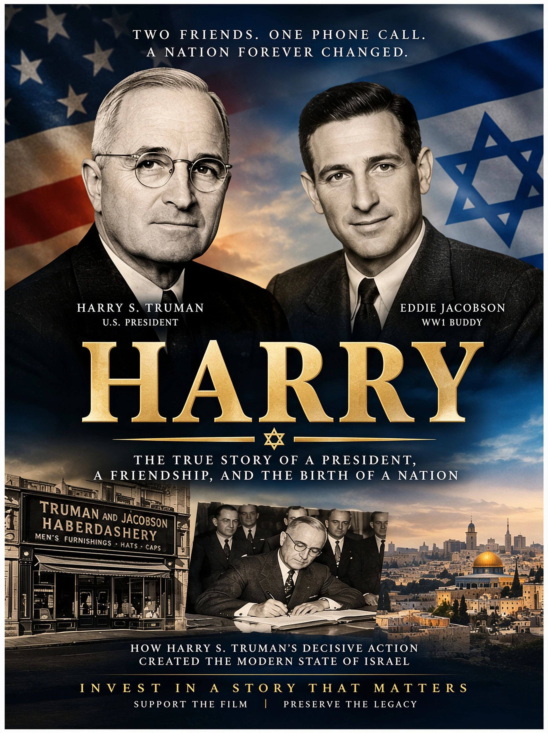 Documentary film poster about Harry S. Truman and Eddie Jacobson.