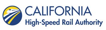 Logo of California High-Speed Rail Authority featuring a stylized rail and sun icon.