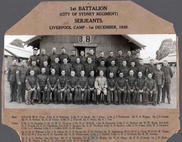 Sergeants of 1st Battalion (City of Sydney Regiment) Liverpool Camp, 1st December 1939.