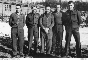 Stalag XIIIC Hammelburg 1943 NX2470 Herbert Hume Johnston, Dabinet and others. AWM P00628.004