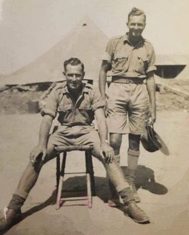 WILLIAM JENKINS NX7492 sitting, camp Middle East c.1941