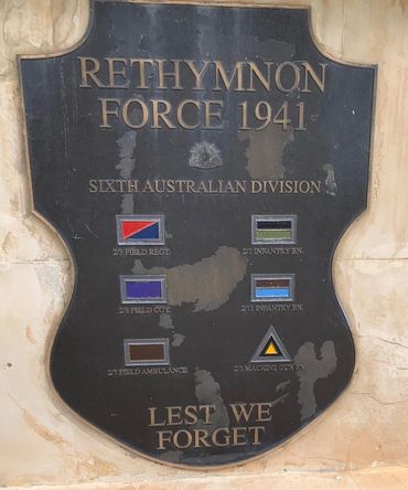 Rethymnon Force 1941 Sixth Australian Division plaque, Crete [Source: R. Sanderson]