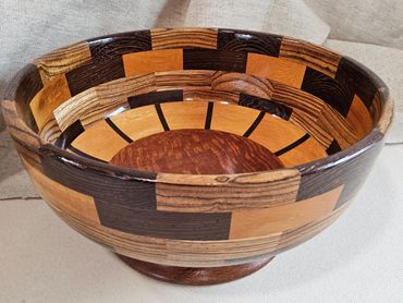 Exotic wood segmented bowl