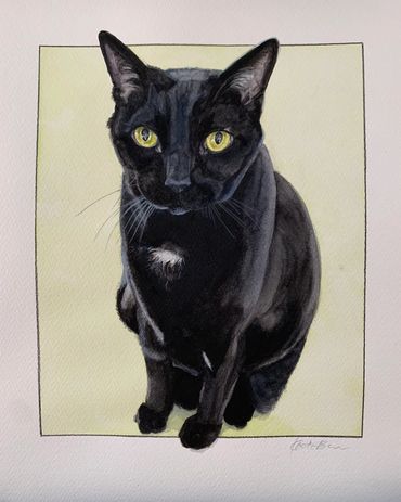Black cat painting