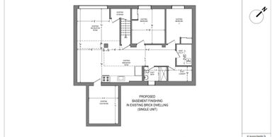 Basement drawings and permit, and structural design.