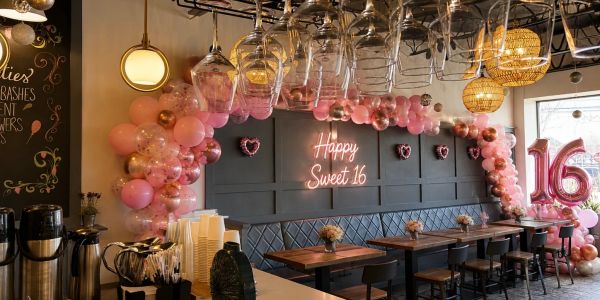 Citrus Wine Bar hosting a festive birthday party with guests celebrating and socializing