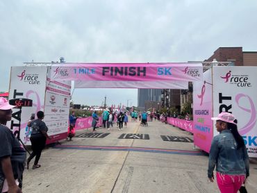 Race for the Cure 5K finish line event.