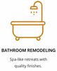 Elegant bathroom remodeling with spa-like bathtub and sleek finishes.