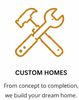 Logo showing a hammer and wrench crossed, representing custom home building.