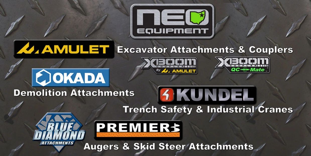 NEO Equipment AMULET XBoom Coupler QC-Mate OKADA Demolition Kundel Blue Diamond Premier Auger