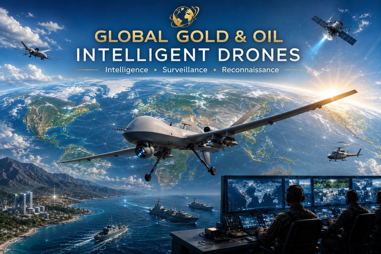 Drones inteligentes para vigilancia y reconocimiento global.