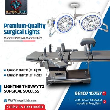  Intensity: 180000 Lux + 180000 Lux
  Adjustable light Intensity 
 Surgical light manufacture