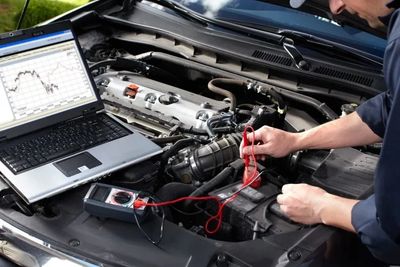  Certified mechanic inspecting gears as part of transmission repair service 