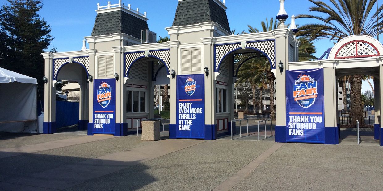 Fan Fair Park Entrance at California's Great America for StubHub FanFair 2016. Santa Clara, CA.