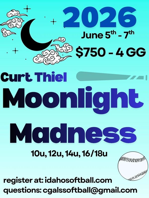2026 Moonlight Madness softball event June 5-7, $750 entry for ages 10u-18u.