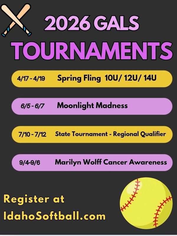 2026 girls softball tournaments with dates and registration info.