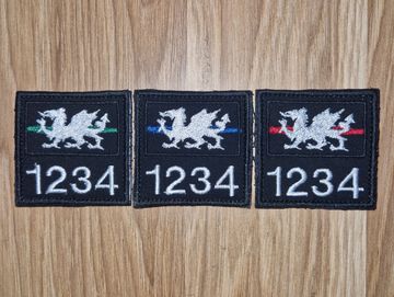 Welsh Dragon, incorporating the "Thin Blue Line" , "Thin Green Line" and "Thin Red Line"
