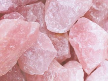 Rose Quartz stones piled