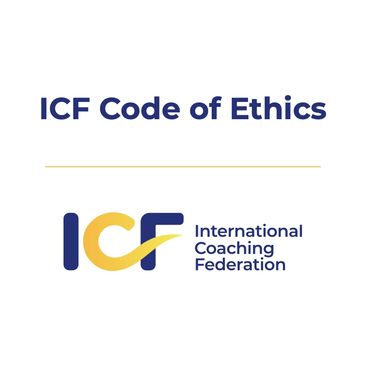 Logo and title of ICF Code of Ethics by International Coaching Federation.